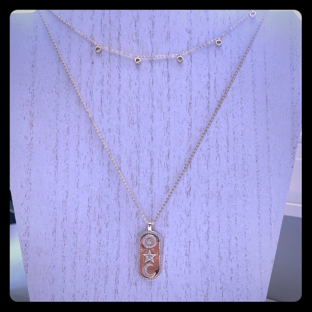 Isabella M Sterling Silver Necklace in Gold NWT